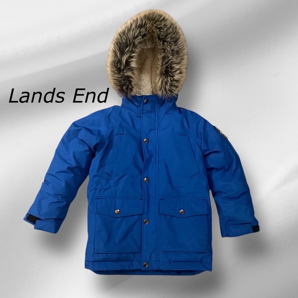 Lands End UNISEX Blue Parka NEW without tags Size 4